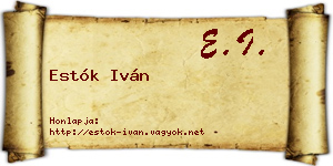 Estók Iván névjegykártya